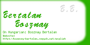 bertalan bosznay business card
